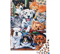 Retrato de Grupo de Mascotas Lindas 1000 Piezas Adultos Puzzle Niños Regalo DecoracióN Familiar Creativo Regalo Juego Desafiante 38x26cm/1000pcs