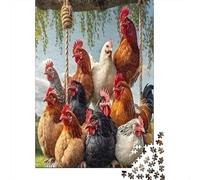 Retrato de Grupo de Pollo Paquete De Rompecabezas 1000 Piezas para Apasionados, Cartón Resistente, Decoración Mural, Regalo Familia, Diversión Fin De Semana 70x50cm/1000pcs