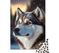 Retrato de Husky Siberiano 1000 Piezas Cartón Grueso Paquete De Rompecabezas Fans De Adolescentes 12-18 Años Entrenamiento Cerebral Decoración De Paredes 70x50cm/1000pcs
