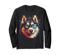 Retrato de Husky Siberiano para los amantes de los perros Husky Manga Larga