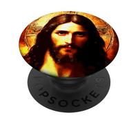 Retrato de Jesucristo Mesías Pintura Ortodoxa Oriental PopSockets PopGrip Adhesivo