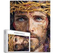 Retrato de Jesús con la corona de espinas, rompecabezas de 1000 piezas para adultos, estilo pintura al óleo, rompecabezas artístico desafiante para actividades familiares, rompecabezas colorido para