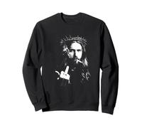 Retrato de Jesús Rebelde Oscuro Bold Declaración Diseño Sudadera