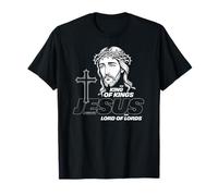 Retrato de Jesús Rey de Reyes y Cruz Cristiana Camiseta