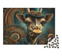 Retrato de Jirafa Steampunk Rompecabezas 1000 Piezas Adultos Regalo Hombre Mujer Juego Familiar Papel Desafío Imposible 70x50cm/1000pcs