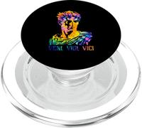 Retrato de Julio César con Patrón Tie Dye Veni Vidi Vici PopSockets PopGrip para MagSafe