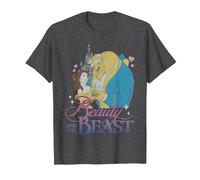 Retrato de la Bella y la Bestia de Disney Camiseta, Hombre, Jaspeado Oscuro, S