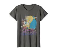 Retrato de la Bella y la Bestia de Disney Camiseta, Mujer, Asfalto, S