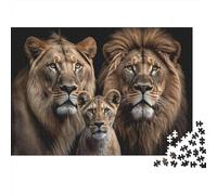 Retrato de la Familia del león Puzzle Imposible,desafío para Adultos Animales Entretenimiento Creativo 1000 Piezas Obra De Arte De Juego De para Adultos, Regalos A Partir De 14 Años 70x50cm/1000pcs