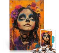 Retrato de la niña de los Muertos Rompecabezas para Adolescentes de 1000 Piezas Reducción del estrés Interesante Juego de desafío único 38x26cm