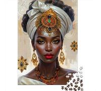 Retrato de la Reina Africana Puzzle De 1000 Trozos Papel Grueso Apasionados De Los Noche De Juegos En Familia Ocio En Casa Actividad Vinculación 38x26cm/1000pcs