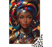 Retrato de la Reina Africana Set De Rompecabezas 1000 Piezas, Cartón Grueso Reciclado, Adultos Todas Edades, Decoración Interior, Arte Mural, Reto Cerebral 70x50cm/1000pcs