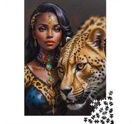 Retrato de la Reina de la Selva Paquete De 1000 Piezas Papel Ecológico Personas Que Aman Entrenamiento Cerebral Fácil De Limpiar Desafiante Y Divertido 52x38cm/1000pcs