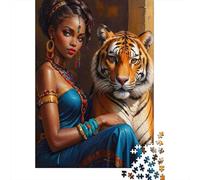 Retrato de la Reina del Tigre Rompecabezas 1000 Piezas para Fans, Papel Resistente, Decoración Interior, Regalo Cumpleaños, Juego Mental, Decoración Mural Hogareña 52x38cm/1000pcs