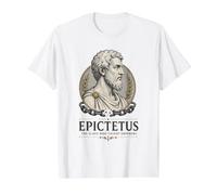 Retrato de la sabiduría Griega Antigua del filósofo estoico de Epicteto Camiseta gráfica económica, Hombre, Blanco, L