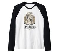 Retrato de la sabiduría Griega Antigua del filósofo estoico de Epicteto Camiseta Manga Raglan
