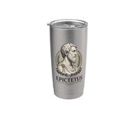 Retrato de la sabiduría griega antigua del filósofo estoico de Epicteto Vaso térmico de acero inoxidable de doble pared