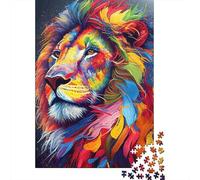 Retrato de león Colorido 1000 Piezas Adultos Puzzle Niños Regalo DecoracióN Familiar Creativo Regalo 38x26cm/1000pcs