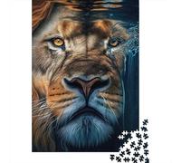Retrato de León Puzzle de 1000 Piezas Cartón Puzzle para Adultos Estilo Arte Submarino Relajación Familiar Regalo Decoración 52x38cm/1000pcs