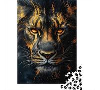 Retrato de León Puzzle de 1000 Piezas para Adultos Papel Set de Puzzle 1000 Piezas Estilo Artístico Salvaje Relajación Hogar Regalo Familia 52x38cm/1000pcs