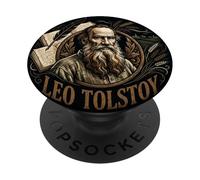 Retrato de León Tolstoi - Diseño clásico de Literatura Rusa PopSockets PopGrip Adhesivo
