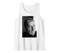 Retrato de Leonard Cohen Hallelujah Songwriter por AJ Barratt Camiseta sin Mangas