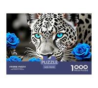 Retrato de Leopardo de Ojos Azules Material De Papel Resistente Buen Rompecabezas, Apto para Relax En Casa Y Hobbies Personales 70x50cm/1000pcs