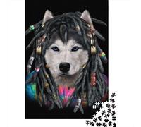 Retrato de Lobo Cool Puzzle de 1000 Piezas Puzzle para Adultos Papel Estilo Artístico Relajación Hogar Regalo 70x50cm/1000pcs