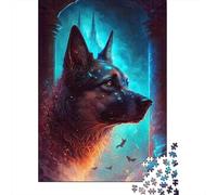 Retrato de Lobo de fantasía Set De 1000 Piezas Papel Reciclado Puzzle Familiar Aficionados A Los Entretenimiento Fin De Semana Rompecabezas Atractivo 38x26cm/1000pcs