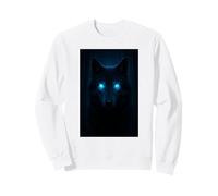 Retrato de Lobo místico con Ojos Azules Noche ilustración Sudadera