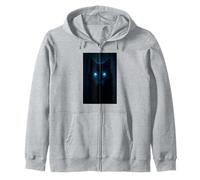 Retrato de Lobo místico con Ojos Azules Noche ilustración Sudadera con Capucha