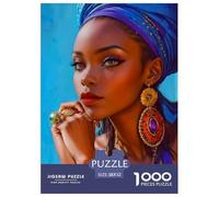 Retrato de Mujer Africana 1000 Piezas Adultos Puzzle Niños Regalo DecoracióN Familiar Creativo Regalo Juego Desafiante 52x38cm/1000pcs