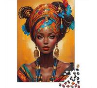 Retrato de Mujer Africana 1000 Piezas Cartón Resistente Puzzle para Adultos Portátil Noche De Juegos En Familia Desafiante Y Divertido Rompecabezas 52x38cm/1000pcs