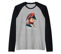 Retrato de Napoleón con su Famosa Cita sobre el Enemigo Camiseta Manga Raglan