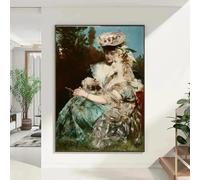 Retrato de niña victoriana vintage, arte renacentista, póster de amor de mujeres para sala de estar, decoración del hogar, pintura en lienzo, arte de pared, 70 x 110 cm, sin marco