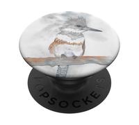 Retrato de pájaro de martín Pescador Acuarela PopSockets PopGrip Adhesivo