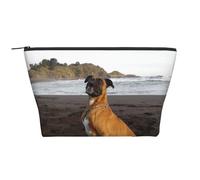 Retrato de Perro Boxer marrón de Playa, Bolsa de artículos de tocador Bolsa de Maquillaje Bolsa de cosméticos Bolsa de artículos de tocador de Viaje portátil