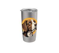 Retrato de perro Brittany Spaniel Epagneul regalo bretón Vaso térmico de acero inoxidable de doble pared