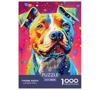 Retrato de Perro Colorido 1000 Piezas Adultos Puzzle Niños Regalo DecoracióN Familiar Creativo Regalo Juego Desafiante 38x26cm/1000pcs