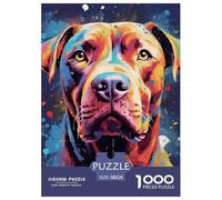 Retrato de Perro Colorido 1000 Piezas Adultos Puzzle Niños Regalo DecoracióN Familiar Creativo Regalo Juego Desafiante 38x26cm/1000pcs