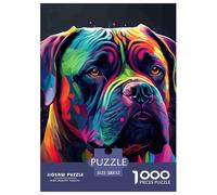 Retrato de Perro Colorido 1000 Piezas Adultos Puzzle Niños Regalo DecoracióN Familiar Creativo Regalo Juego Desafiante 52x38cm/1000pcs