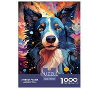 Retrato de Perro Colorido 1000 Piezas Adultos Puzzle Niños Regalo DecoracióN Familiar Creativo Regalo 70x50cm/1000pcs