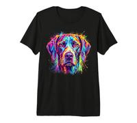 Retrato De Perro Colorido Braco Alemán De Pelo Corto Camiseta Premium