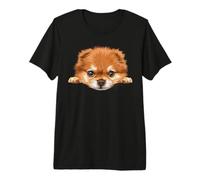 Retrato de Perro con Cara de Cerca, Cachorro Pomerania bebé Camiseta Premium