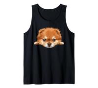 Retrato de Perro con Cara de Cerca, Cachorro Pomerania bebé Camiseta sin Mangas