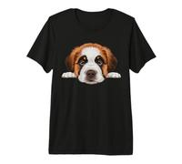Retrato de Perro de Cara de Primer Plano de Cachorro de San Bernardo Camiseta Premium