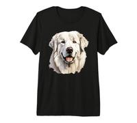 Retrato de Perro de los Grandes Pirineos Camiseta Premium