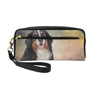 Retrato de Perro de montaña bernés de Raza Divertida, Bolsa de Maquillaje Bolsa de cosméticos Bolsa de Aseo de Viaje portátil Estuche de Cuero para Mujeres y niñas