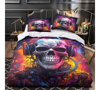 Retrato de perro Funda de Edredón Juego de 3 Piezas Impresión 3D Cremallera Oculta con Fundas de Almohada Transpirable Ilustración artística Funda Edredon for Adolescentes Super king（260x220cm）