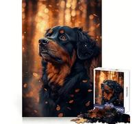 Retrato de Perro otoñal - Rompecabezas de 1000 Piezas Pensamiento Claro Pasatiempo Tranquilo Bordes precisos Sorpresa Festiva (50x75cm)